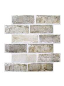 Commomy 1pc/10pcs/20pcs 3D Wall Panels Stick On Tiles, Brick Peel And Stick Tiles For Bedroom, 12" X 12" PVC Wall Stickers,Living Room Decor, Faux Brick Wall, Farmhouse Wall Decor - Multicolor - View 19