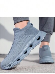 Zapatillas de suela gruesa para hombre talla grande - Zapatos casuales cómodos y ligeros, diseño slip-on, unisex, antideslizante, de corte bajo para todas las estaciones, adecuados para correr y caminar