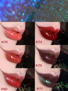 GIRLCULT Brilho Ultra Real Lip Glaze Batom Líquido Camaleônico, Gloss Labial Brilhante com Glitter de Pedra Rhinestone à Base de Óleo J74 Dementor, Cor Metálica Cintilante com Acabamento Intenso e Brilhoso, de Longa Duração, Livre de Talco Holográfico 3,5ml (0,12 fl. oz) K-Beauty