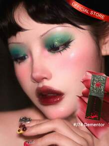 GIRLCULT Brilho Ultra Real Lip Glaze Batom Líquido Camaleônico, Gloss Labial Brilhante com Glitter de Pedra Rhinestone à Base de Óleo J74 Dementor, Cor Metálica Cintilante com Acabamento Intenso e Brilhoso, de Longa Duração, Livre de Talco Holográfico 3,5ml (0,12 fl. oz) K-Beauty