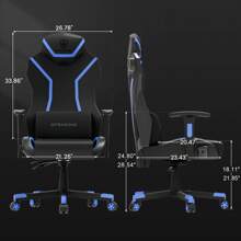 GTRACING LUFT-600 Gaming Chair With Bluetooth Speakers And LED Lighting, Blue - Màu xanh lam - Xem 11