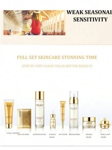 10件套抗衰老护肤套装，日常护理套装，富含维生素C和肽，包括洁面乳、眼膜、爽肤水、精华液、眼霜、乳液、面霜，女士面霜，情人节礼盒 - 彩色 - 查看 3