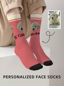 1 双定制脸袜子、定制照片袜子、定制印花袜子、个性化搞笑脸袜子、定制图片袜子、袜子上印任意脸、周年纪念礼物、秋季
