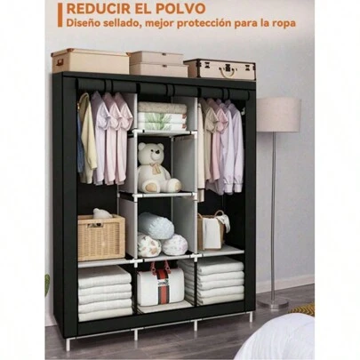 Closet Armable Ropero Rack Guardaropa Recamara Organización, Bonito, Práctico Y Resistente. Armario Plegable Organizador de Ropa,navidad