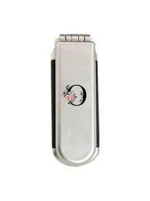 1件装二合一镀银折叠梳子兼化妆镜 – 便携式，印有花卉字母A-Z，桌面造型，现代旅行美容工具，带化妆镜的折叠梳，方便携带，非常适合旅行外出使用，双用途气垫梳，头皮按摩梳，美发造型工具，旅行必备配件，适合户外、办公室和返校季使用 - 銀色 - 查看 29