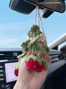 1 件装汽车植物悬挂装饰后视镜吊坠，创意汽车内饰草莓和藤蔓装饰 - 綠色 - 查看 5