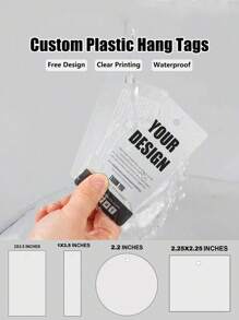 50-200 PCS Custom Frosted PVC Hang Tags With Nylon String, Luxury Printed Plastic Swing Tags Clothing Labels Garment Hang Tags, Waterproof Plastic Labels - 2.2 Inches - View 2