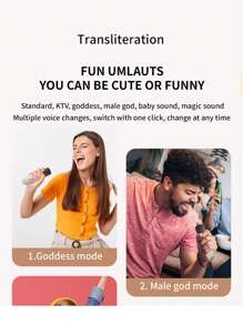 Altavoz portátil Bluetooth K12 con 2 micrófonos de karaoke, batería integrada, entrada AUX/tarjeta TF/USB, luces ambiente de colores, adecuado para reuniones interiores, campamento al aire libre y canto