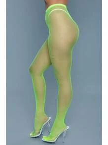 2302 Up All Night Pantyhose - Neon Green - View 1