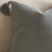 1pc Bohemian Style Solid Color Tasseled Throw Pillow Cover, Suitable For Sofa, Bed, Home - Grey - View 5
