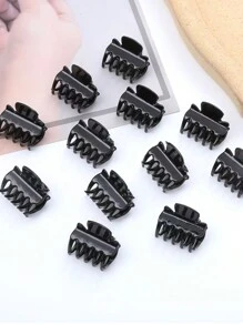 12 piezas de clips y pasadores de pelo pequeños y sencillos para mujer, de forma cuadrada, todo a juego en negro y marrón, accesorios de pelo mini para uso diario, pinzas de pelo, pinzas de agarre, pinzas de mandíbula, pinzas de pelo, clips de pelo, para looks casuales de otoño e invierno y vacaciones