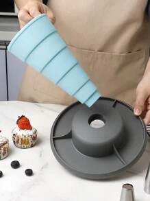 1 Set Foldable Conical Cake Decorating Piping Stand With Multi-Size Support Rings, PP Retractable Baking Tool For DIY Cake Cream Smoothing, Multi-Purpose Baking Tool, Piping Nozzle And Piping Bag Storage Rack, Piping Stand - Multicolor - View 9