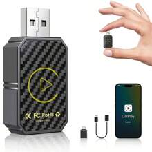 Mini Android Auto Wireless Adapter&Wireless CarPlay Adapter Convert Factory Wired To Wireless CarPlay Dongle, USB CarPlay Wireless Stick Wireless Android Auto Adapter For IOS 12+/Android 11+ No Delay