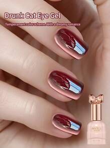 annies 10毫升/1支 秋冬红宝石猫眼指甲油凝胶，2025新款红宝石血红色新年红色玻璃仿珍珠固化凝胶，樱桃酒红色猫眼蝴蝶瓶美甲 - 彩色 - 查看 8