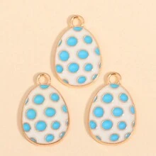 10pcs Cartoon Easter Eggs Oil Dripping Pendants, Suitable For DIY Cute And Interesting Painted Eggshell Charm Earrings, Necklaces, Jewelry