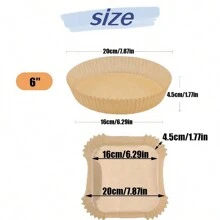 100/200pcs Air Fryer Paper Liners, 6.5 Inch, Oil-Proof, Waterproof, Baking Paper, Suitable For Air Fryer, Baking, Microwave