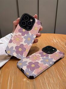 花卉手机壳 1 件柔软花卉绘画图案手机壳，适用于苹果和各种型号防水防震防摔防刮