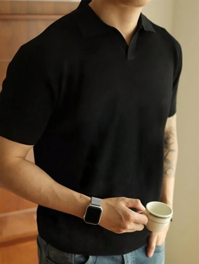 男士休闲百搭纯色短袖 Polo 衫