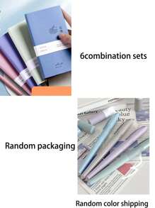 1 Set Cartoon Ink Cartridge Fountain Pen Set, Blue, Green, Grey, Purple, Clear Blue Pen Refills, Suitable For Students, Erasable And Replaceable Ink Cartridge Practice Pen Back To School