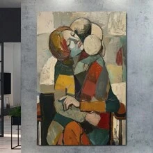 Room Decor Abstract Figures Rolled Canvas Art Print,  Creative Wall Decor, Cloth Material, Modern Artwork, With A01765 For Home And Office, Ideal Gift For Family Members