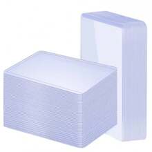 25个/包 3英寸 x 4英寸 透明硬质卡套，35PT 硬塑料卡套保护套，适用于棒球、橄榄球、万智牌、集换式卡牌和体育卡（25个卡套）/50个黑色万智牌卡套，标准尺寸 2.5英寸 x 3.5英寸 集换式卡牌保护套，透明万智牌卡套，磨砂背面集换式卡套，棒球卡套，完美洗牌，适用于收藏卡、万智牌、体育卡、橄榄球卡、棒球卡、游戏卡 - 白色 - 查看 1