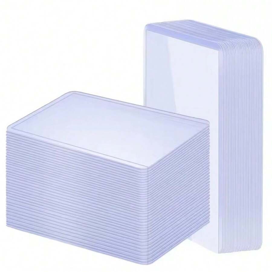 25个/包 3英寸 x 4英寸 透明硬质卡套，35PT 硬塑料卡套保护套，适用于棒球、橄榄球、万智牌、集换式卡牌和体育卡（25个卡套）/50个黑色万智牌卡套，标准尺寸 2.5英寸 x 3.5英寸 集换式卡牌保护套，透明万智牌卡套，磨砂背面集换式卡套，棒球卡套，完美洗牌，适用于收藏卡、万智牌、体育卡、橄榄球卡、棒球卡、游戏卡 - 白色 - 查看 1