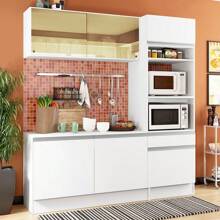 Cocina Integral Completa Modular Madesa Diamante Pop Con Encimera Color Blanco - Blanco - Ver 1