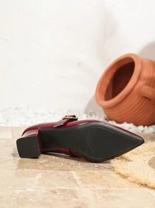 Dames Mary Jane schoenen met hoge hak en puntige neus, comfortabele loafers met bandjes