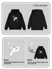Aanpasbare hoodie voor pre-tienermeisjes, herfst/winter, aangepast met patronen, logo's, huisdierfoto's, school-/groepsuniformen of elk ontwerp, met zak