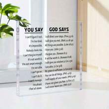 1件套洗礼圣经经文基督教礼物亚克力标牌装饰品摆件，适用于办公桌、办公室、家庭客厅、餐桌、派对装饰、艺术工艺品装饰、返校季房间装饰、家居装饰摆件、家居微缩物品 - 黑與白 - 查看 12