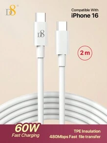 D8 USB C 转 USB C 数据线，(1 米和 2 米)USB 2.0 C 型充电器数据线 3A 快速充电兼容 16/16pro/15/15 Pro Max/Air 2023/iPad Pro 2023、iPad Air 5、Galaxy S23 S23+ S23 Ultra S22 S22+ S22 Ultra S21/ S21+/ S21 Ultra S20/ S20+/ S20 Ultra Note 20/ Note 20 Ultra Note 10/ Note 10 Plus A90 A80 A72 A71 A70。 - 白色 - 查看 12