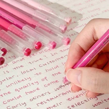 languo 6支/9支渐变色手写笔/荧光笔，0.5毫米笔尖，透明笔杆，适用于绘画、标记、学生笔记、素描、手册制作、办公用途、文具 - 彩色 - 查看 8