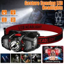 1/2x Sensor LED+COB Headlamp Head Torch Rechargeable Headlight Lamp Super Bright - Red - View 1