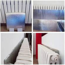 Radiator Heat Reflector Back Foil Heat Reflective 5M Heat Energy Saving Film Pad  Wall Thermal Insulation Aluminum Film - 黑色 - 查看 3