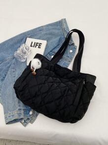 Leisure Large Capacity Down Padded Jacket Bag Fashion Shoulder Bag Portable Oblique Ku Tote Bags, Commuter School, Sports, Traveling, Hiking, Sports, Travel