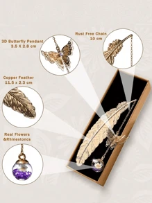 1pc Butterfly Bookmark,Bookmarks Gifts,Elegant Reading Accessories For Book Lovers,Students,Writers, Readers,Ideal Gift For Birthdays, Graduations, And General Gifting,Valentine's Day Gifts,Mother's Day,Teacher's Day,Birthday Gift For Students(Gift Box Not Included)