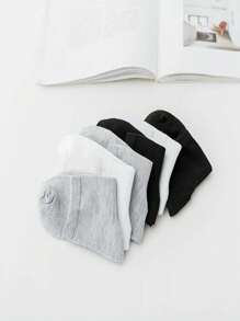 10 Pairs Assorted Black, White, Gray Casual Men's Boat Socks, All Season - Multicolor - View 3