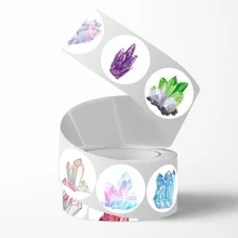 500 pièces/rouleau d'autocollants en cristal personnalisés amusants et tendance, 8 motifs différents, cadeau de décoration, autocollants pour le scrapbooking DIY, l'emballage, les cartes d'invitation