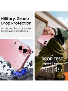 1片高清防刮钢化玻璃屏幕保护膜 + 1个防震硅胶软壳，兼容 16 Pro Max、16 Plus Pro Max、16+、16 Pro、15 Pro Max、15、15 Pro、15 Plus、14 Pro Max、14 Pro、14、14 Plus、13 Pro Max、13、13 Mini、13 Pro、12 Pro Max、12、12 Pro、11、XR、7/8 Plus，生日、送给家人、朋友的绝佳礼物，手机屏幕保护膜，手机配件，防水、防刮、防指纹 - 全螢幕透明+氣囊大孔 - 查看 7