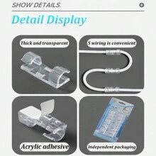 Self-Adhesive Cord Non-Marking Clips, No Damage Cable Wire Organizer Clamp For Desktop, Car Charging Cable Management - Multicolor - View 4