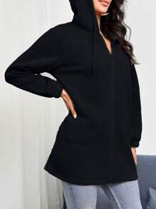 Women Lightweight Long Gray Zipper Hoodie, Elegant Outdoor Sports Sweatshirt For Music Festivals, Spring/Summer