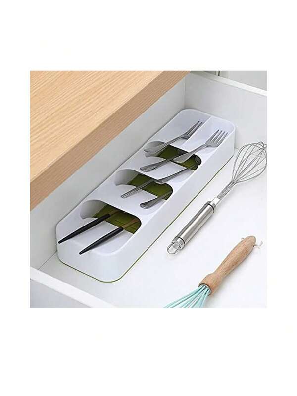 Organizador de cajones Caja de almacenamiento de cubiertos de cocina Compacto separador de cubiertos Porta cubiertos con icono de cuchillo cuchara tenedor