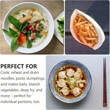 Asian Kitchen Spider Strainer, 6-Inch Stainless Steel Mesh Strainer Basket With 7.5-Inch Bamboo Handle - Multicolor - View 4