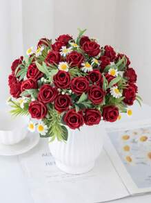 1PC/2PCS 人造花-玫瑰、丝绸玫瑰、假植物、家居、餐厅、客厅、户外花园装饰、插花艺术、摄影道具、秋季、春季、花瓶、花墙、花环、新娘花束、婚礼装饰、DIY 花环材料、生日派对装饰材料、家居装饰配件、情人节、新年礼物 - 彩色 - 查看 5