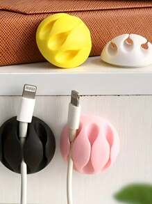 3pcs Simple 3-Slot Charge Cable Clip, Desktop Wire Winder, Self Adhesive USB Cable Holder, Mouse Cable Organizer Art Supplies Color Random Hair, Tools For Men