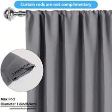 1 件优雅的灰色和白色遮光窗帘，米色和灰色房间隔断，浴帘 - 背面为黑色，厚实，杆袋设计，适用于厨房、客厅、卧室和办公室的隐私和隔热 - 灰色 - 查看 8