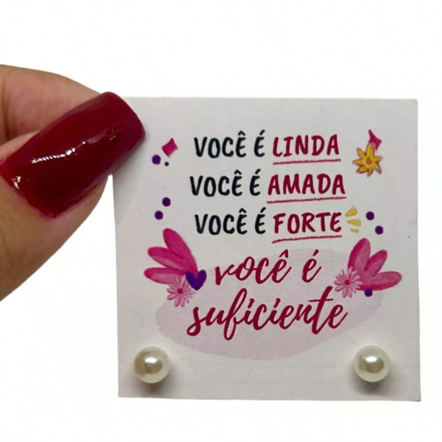 50 Tags Brinco Você É Suficiente Mimo Pérola Brinde Cliente