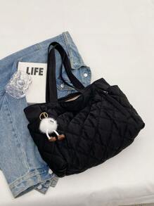 Leisure Large Capacity Down Padded Jacket Bag Fashion Shoulder Bag Portable Oblique Ku Tote Bags, Commuter School, Sports, Traveling, Hiking, Sports, Travel