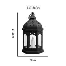 Candelabro vintage estilo minimalista europeo, linterna de vela LED estilo castillo, decoración de portavelas morisco