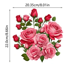 美丽玫瑰花图案，适合男士、女士、动漫、运动装、衬衫、T 恤、圣诞礼物、转印、热敏打印、DIY 服装熨烫补丁、连帽衫、背包、帽子、枕头等。